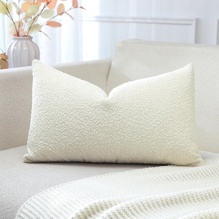 Bouclé Lumbar Cushion — Cream