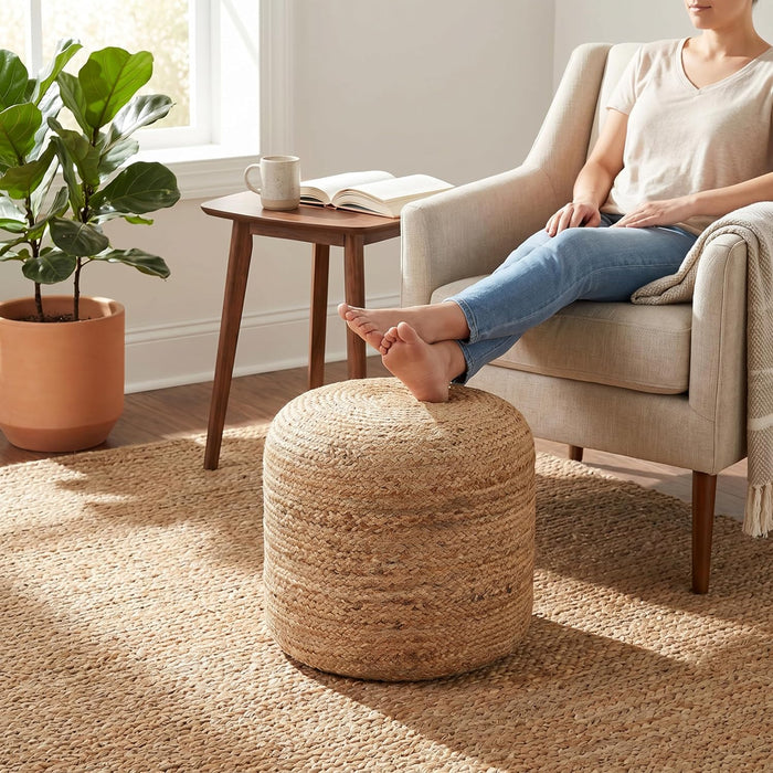 Jute Floor Pouf